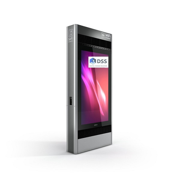 Outdoor Stele Portrait, 75" Bildschirm, Inox-Stahl