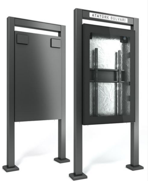 Outdoor Stele Portrait, 75" Bildschirm, schwarz