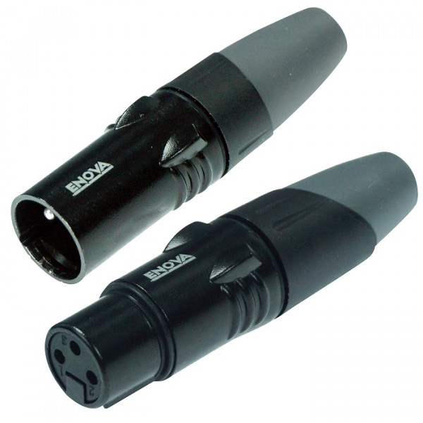 XLR Kabelstecker/Kupplungset 3 Pol, schwarz