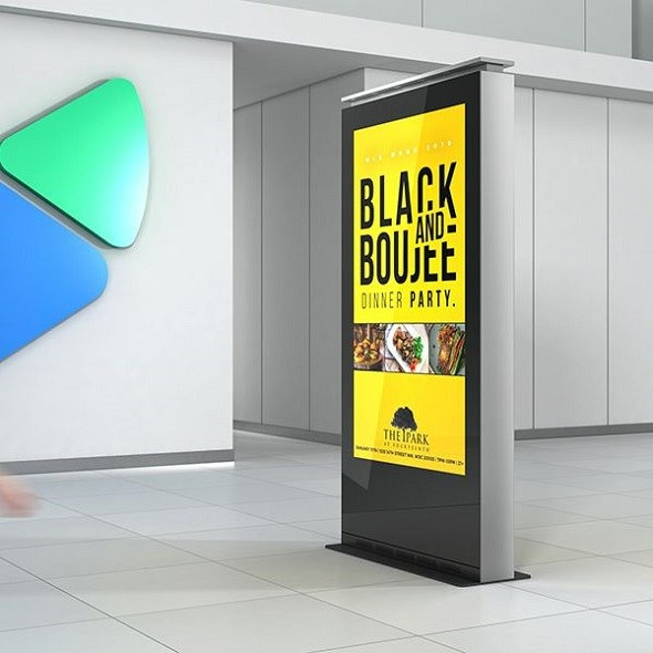 Indoor Stele Portrait, 43" Bildschirm