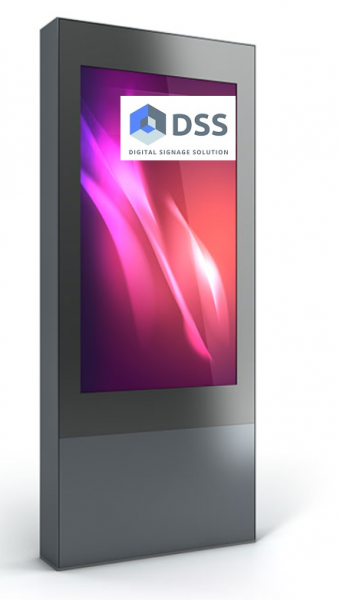 Outdoor Stele Portrait, 46" Bildschirm, Aluminium