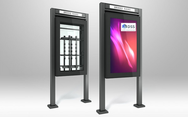 Outdoor Stele Portrait, 75" Bildschirm, schwarz