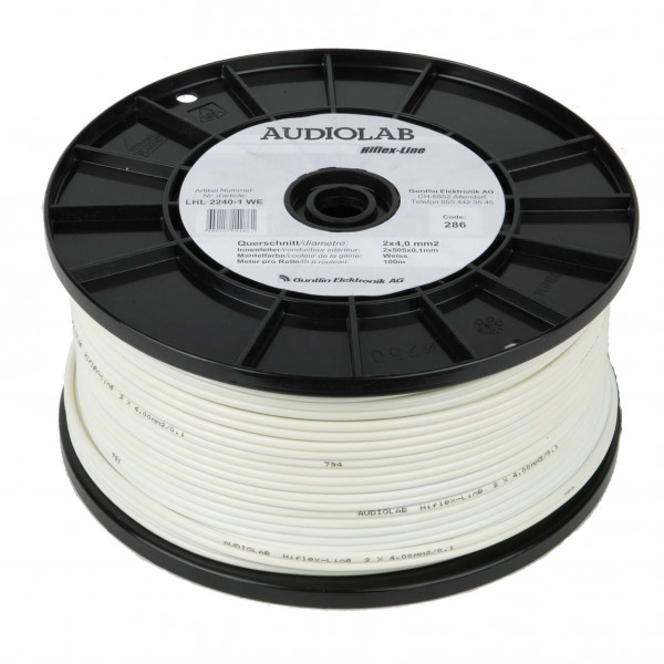 Hiflex-LS-Kabel, weiss, 2x4.0mm2, 100m